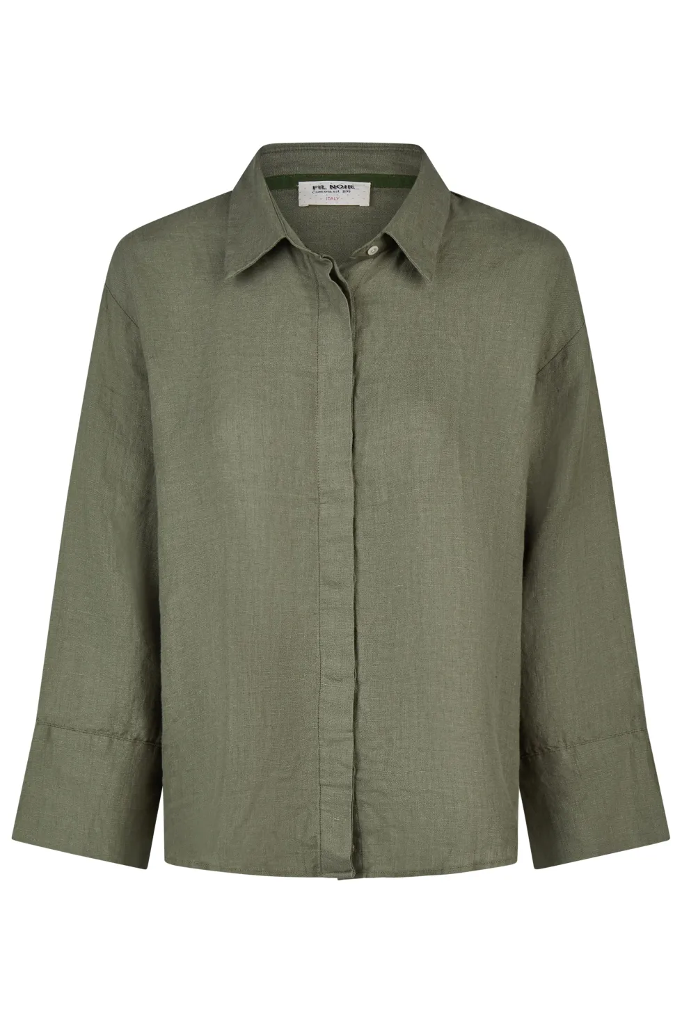 LEANDRA - 3/4-Arm Damenbluse, gewebt